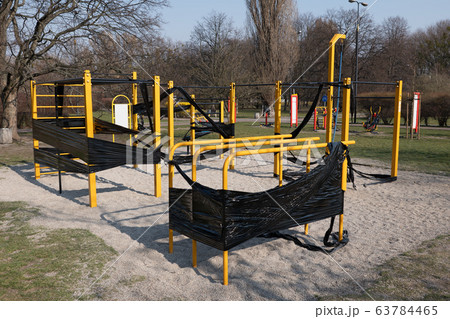 Outdoor Gym Closed Do To Coronavirus In Park Outdoor Gym Closed Do To Coronavirus In Park 63784465