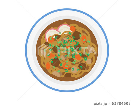 カレーうどんのイラストのイラスト素材