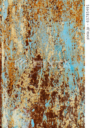 rust and damaged blue and yellow paint on metal rust and damaged blue and yellow paint on metal 63785491