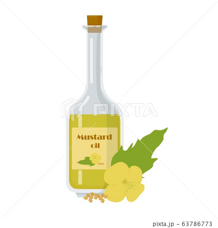 Mustard oil in glass bottle isolated on white background. Mustard oil in glass bottle isolated on white background. 63786773