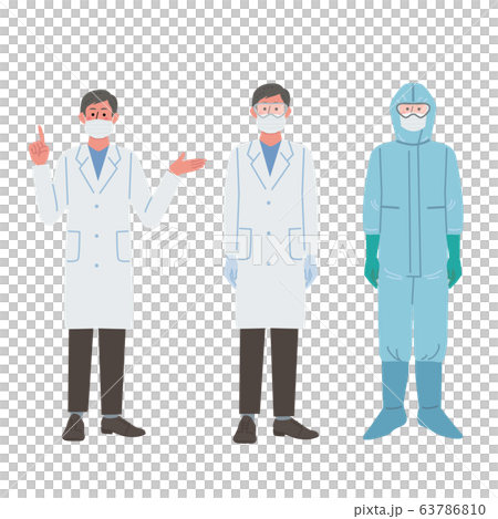 Doctor wearing goggles goggles protective clothing illustration set Doctor wearing goggles goggles protective clothing illustration set 63786810