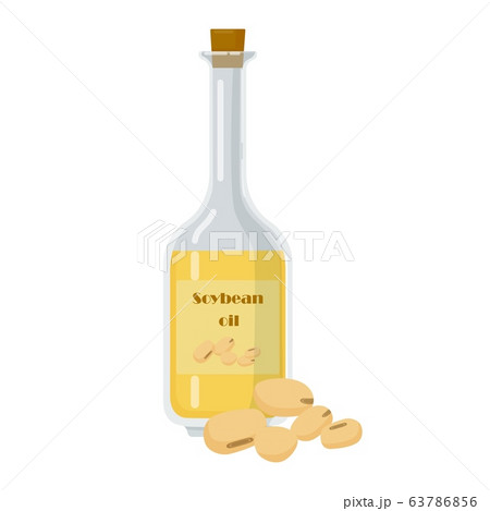 Soybean oil in glass packaging flat. 63786856