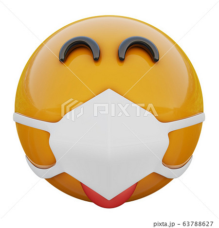 3D render of happy and glad yellow emoji face in medical mask protecting from coronavirus 2019-nCoV, MERS-nCoV, sars, bird flu and other viruses, germs and bacteria and contagious disease. 3D render of happy and glad yellow emoji face in medical mask protecting from coronavirus 2019-nCoV, MERS-nCoV, sars, bird flu and other viruses, germs and bacteria and contagious disease. 63788627