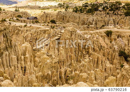 Moon Valley or Valle De La Luna canyon with eroded Moon Valley or Valle De La Luna canyon with eroded 63790216