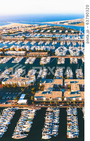 Aerial view of the Marina del Rey seaside community in LA Aerial view of the Marina del Rey seaside community in LA 63790320