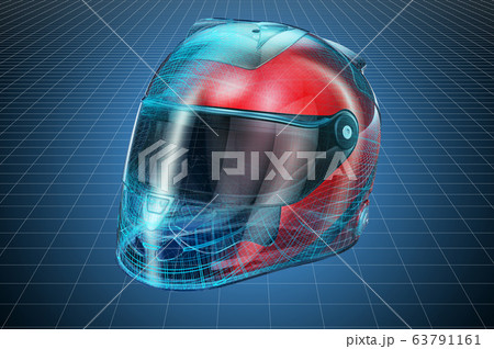 Visualization 3d cad model of racing helmet Visualization 3d cad model of racing helmet 63791161