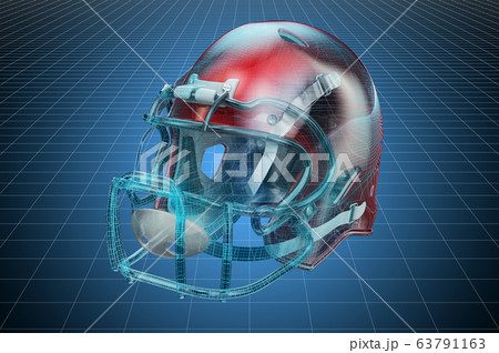Visualization 3d cad model of football helmet Visualization 3d cad model of football helmet 63791163
