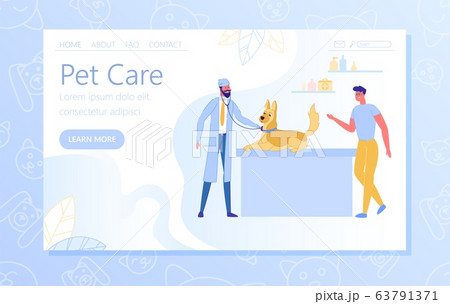 Vector Illustration Inscription Pet Care, Cartoon. 63791371