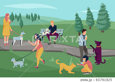 People Dogs Outdoor Composition 63791925