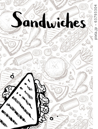 Sandwiches vintage hand drawn poster 63793304