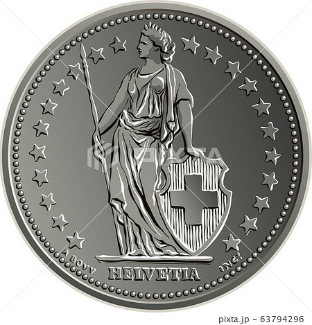 Swiss money coin one franc obverse 63794296