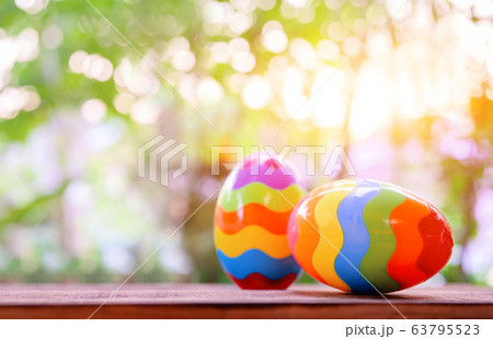 Happy Easter. Colorful painting eggs for celebrate 63795523