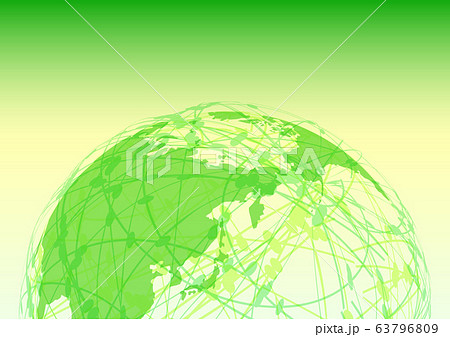緑色のグローバルネットワークサイバーコミュニケーションitイメージ背景のイラスト素材