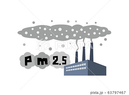 工場 プラント 大気汚染 Pm2 5 煙 公害 汚染物質 環境汚染 環境問題のイラスト素材