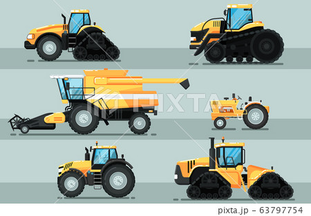 Modern agricultural vehicle isolated set Modern agricultural vehicle isolated set 63797754
