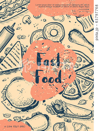 Fast food retro restaurant menu cover Fast food retro restaurant menu cover 63797768