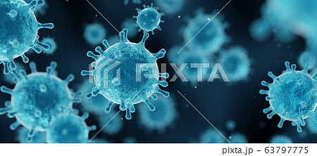 corona virus 2019-ncov flu outbreak, covid-19, microscopic view of floating influenza virus cells, 3d illustration China corona virus corona virus 2019-ncov flu outbreak, covid-19, microscopic view of floating influenza virus cells, 3d illustration China corona virus 63797775