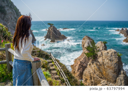 鳥取県の絶景ジオパーク 千貫松島 美しい浦富海岸 山陰海岸国立公園 世界ジオパーク 鳥取県の絶景ジオパーク 千貫松島 美しい浦富海岸 山陰海岸国立公園 世界ジオパーク 63797994