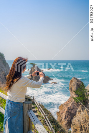 鳥取県の絶景ジオパーク　千貫松島　美しい浦富海岸　山陰海岸国立公園　世界ジオパーク 63798027