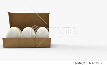 The eggs in paper box on white background 3d rendering for food content. The eggs in paper box on white background 3d rendering for food content. 63798570