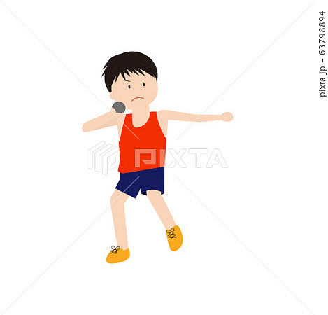 陸上男子 砲丸投げのイラスト素材 陸上男子 砲丸投げのイラスト素材