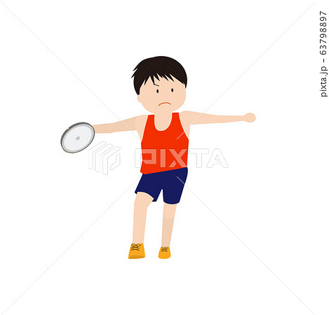 陸上男子 円盤投げのイラスト素材