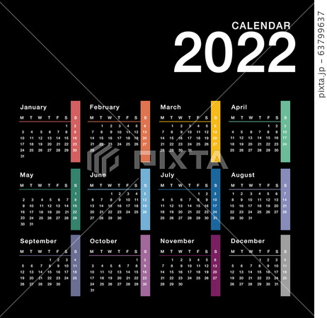 Colorful Year 2022 calendar  63799637