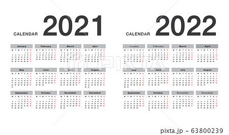 Colorful Year 2021 and Year 2022 calendar  Colorful Year 2021 and Year 2022 calendar  63800239