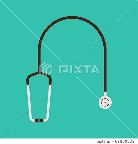 Stethoscope isolated on Green background. 63800528