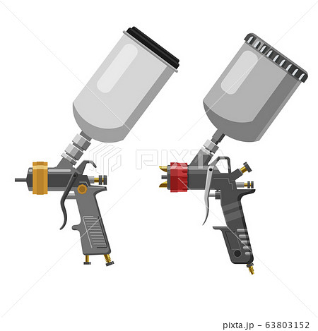 Set Paint Spray Gun Professional Tool Airbrush のイラスト素材