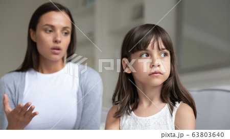 Little daughter and young mom have family fight 63803640