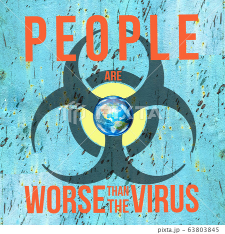 Planet Earth and biohazard sign Planet Earth and biohazard sign 63803845