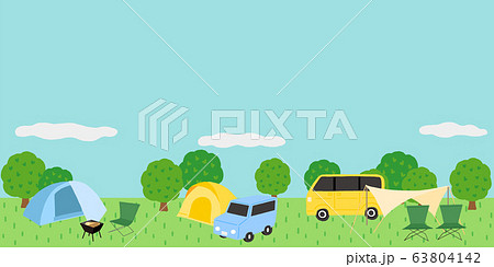 キャンプ場　新緑　テント　オートキャンプ 63804142