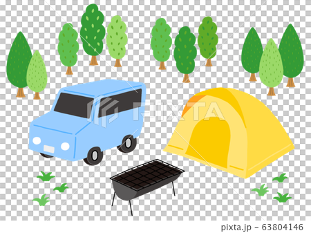 Auto camping BBQ grill fresh green 63804146