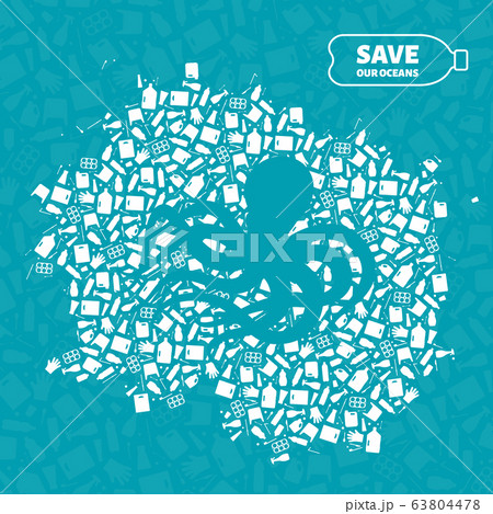 Octopus plastic waste ocean environment problem Octopus plastic waste ocean environment problem 63804478