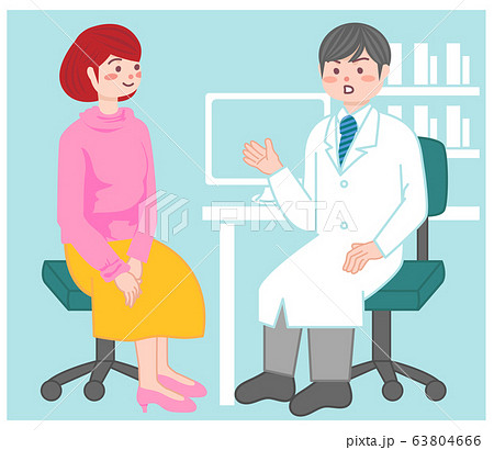病院 医者と患者のイラスト素材