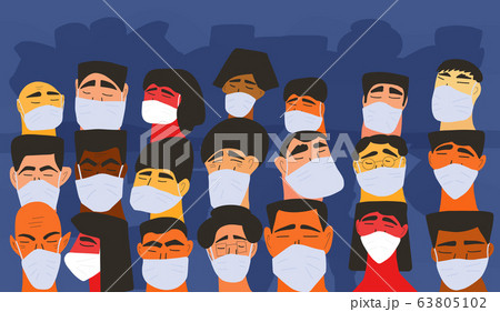 Coronavirus 2019 icon People in  medical face mask 63805102