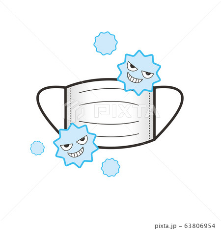 新型コロナウイルス感染症予防のためのマスク　アイコンベクター素材　 63806954