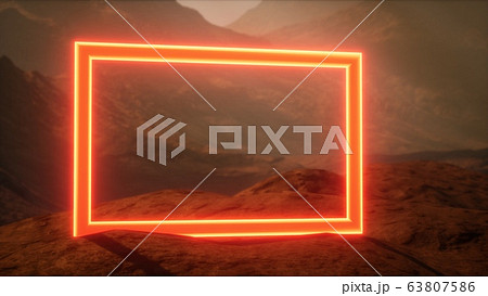 Neon Portal on Mars Planet Surface With Dust Neon Portal on Mars Planet Surface With Dust 63807586
