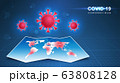 Coronavirus COVID-19. Coronavirus outbreak and coronaviruses influenza background. COVID-19 Virus. Virus attack on earth. Vector Illustration. 63808128
