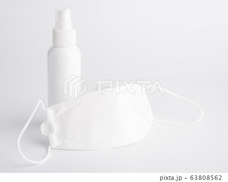 White mask for wearing germ protection  and gel 63808562
