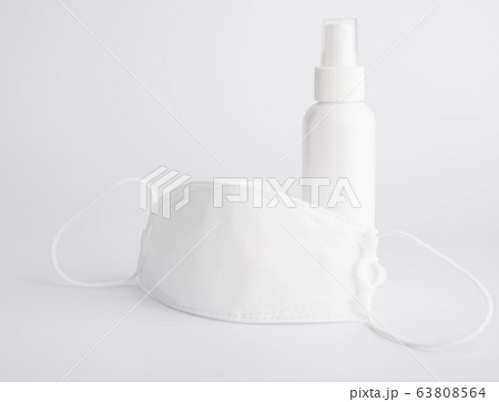 White mask for wearing germ protection  and gel 63808564