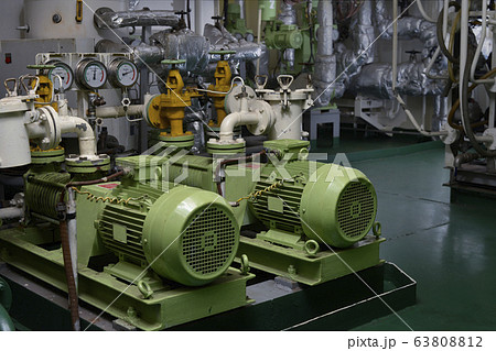 Engine room interior of a big ocean going ship Engine room interior of a big ocean going ship 63808812