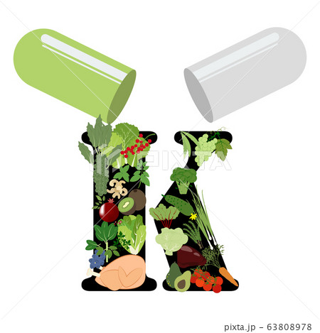 Vitamin K healthy organic nutrition vector illustration 63808978