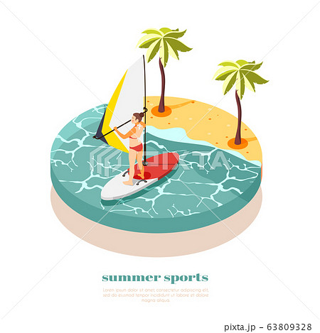 Windsurfing Isometric Composition 63809328