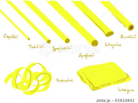 イタリア食材 手描き ロングパスタ イタリア食材 手描き ロングパスタ 63810842