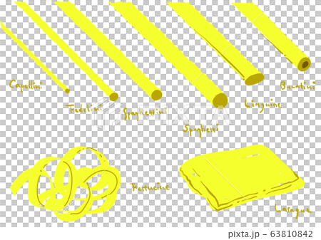 イタリア食材 手描き ロングパスタ イタリア食材 手描き ロングパスタ 63810842