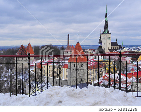 冬のエストニア タリン歴史地区 パットクリ展望台からの眺望 / Tallinn, Estonia 63812239