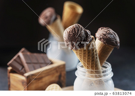 Tasty chocolate ice cream 63813074