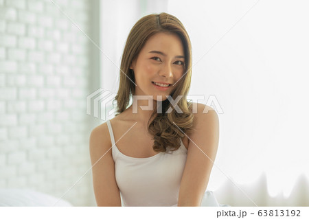 Beautiful Attractive Asian Woman smile and - Stock Photo [96198718] -  PIXTA